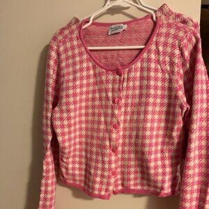 United Colours of Benetton Pink Houndstooth Skirt Set - Vintage